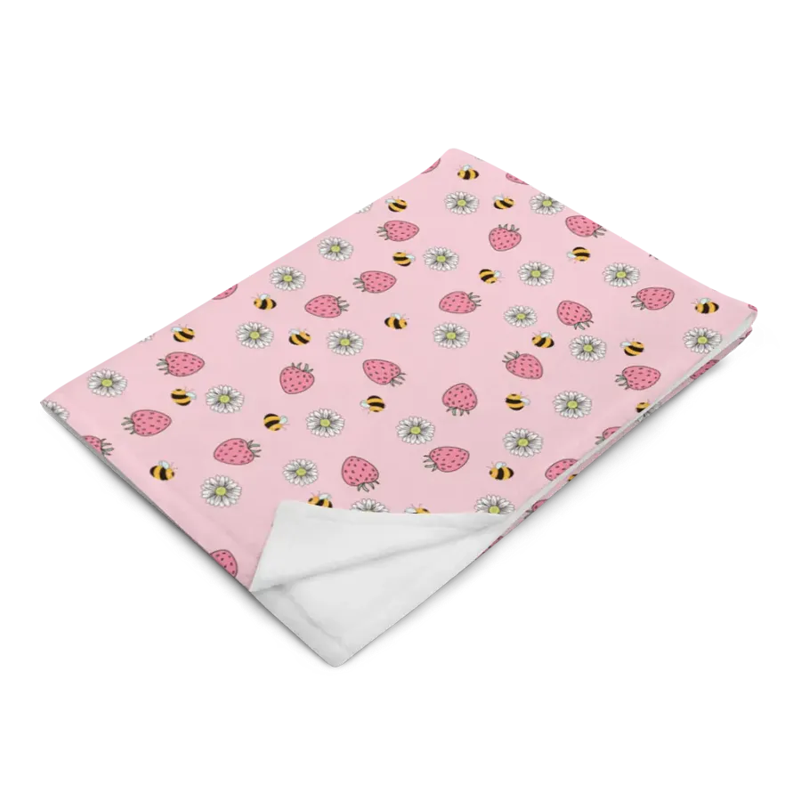 Strawberries And Flowers Blanket product image (2)