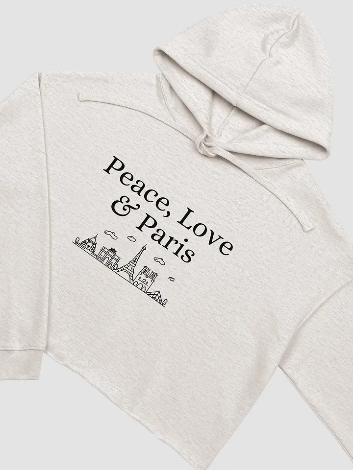 Peace, Love and Paris with Monuments Cropped Hoodie product image (2)