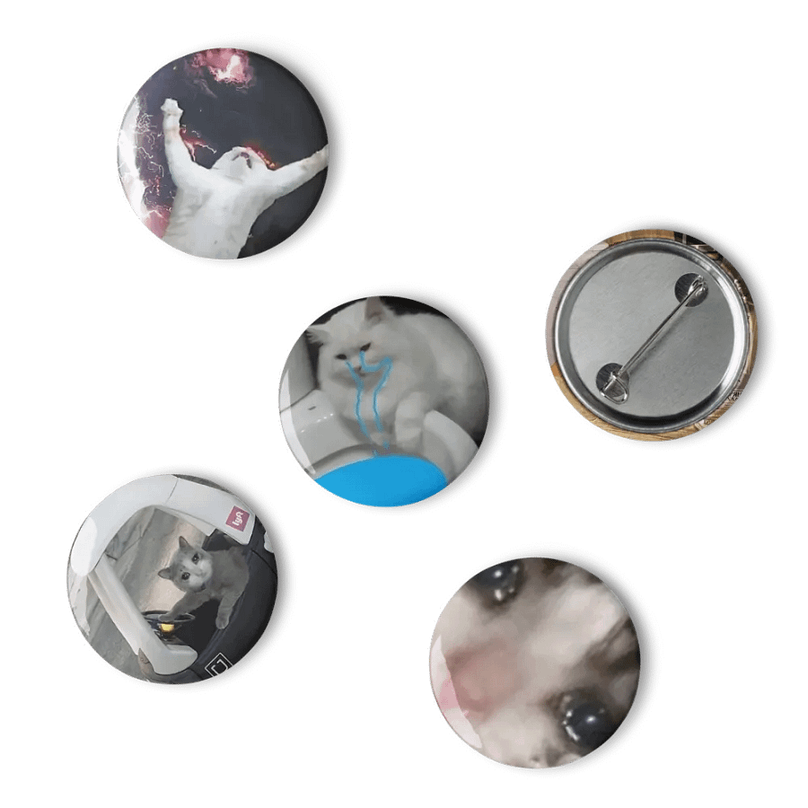 Set of Pin Buttons: Meme Cats 32 product image (6)