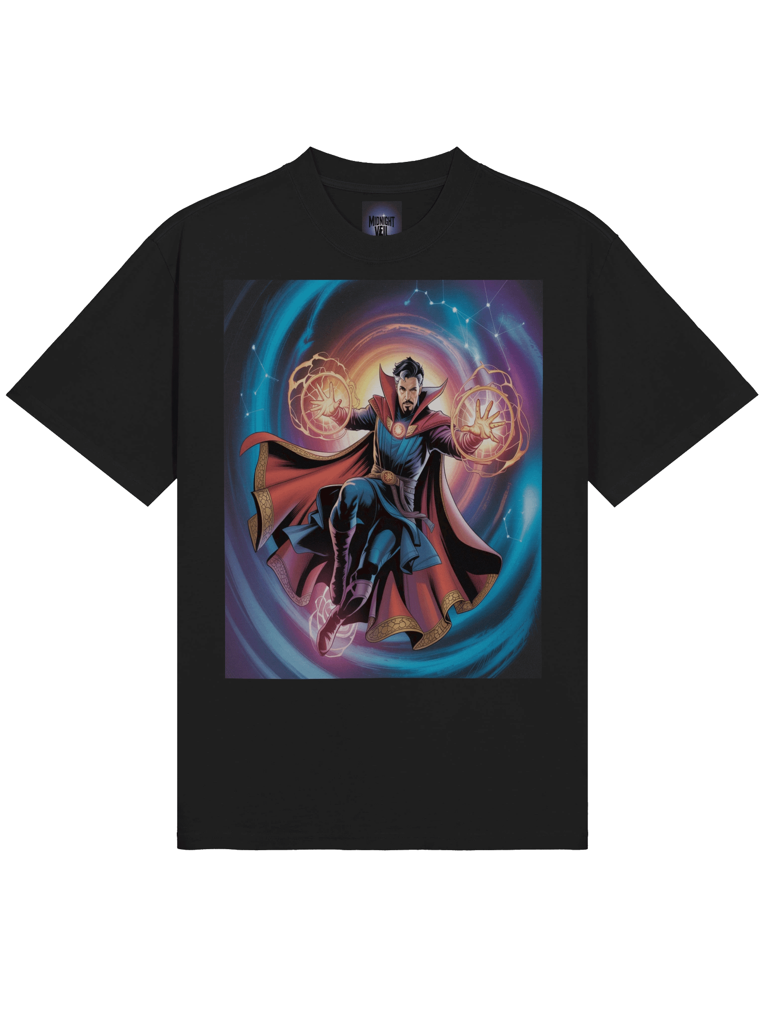 Doctor Strange Portal Swirl Oversized Faded T-Shirt – Mystic Mandala Eclipse product image (5)