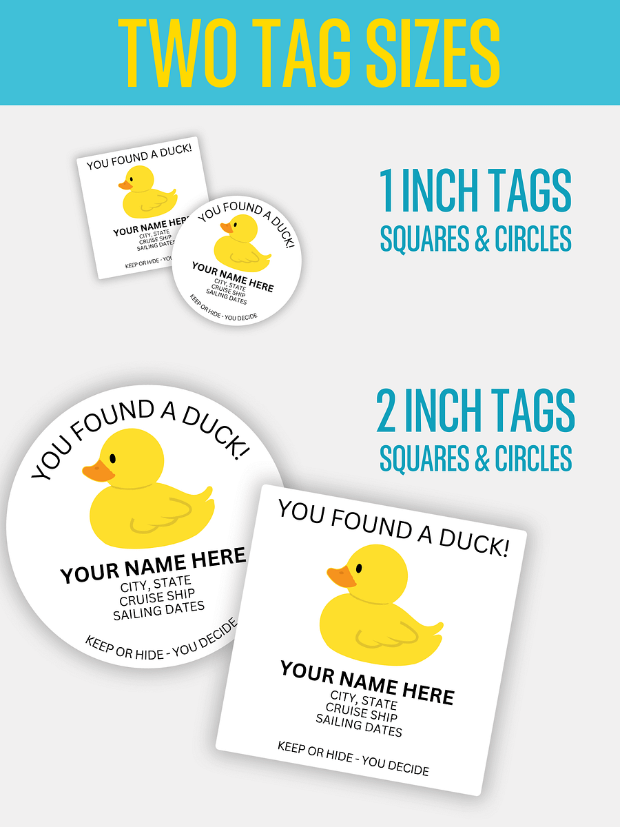 Editable Cruise Duck Tags - Circles & Squares product image (5)