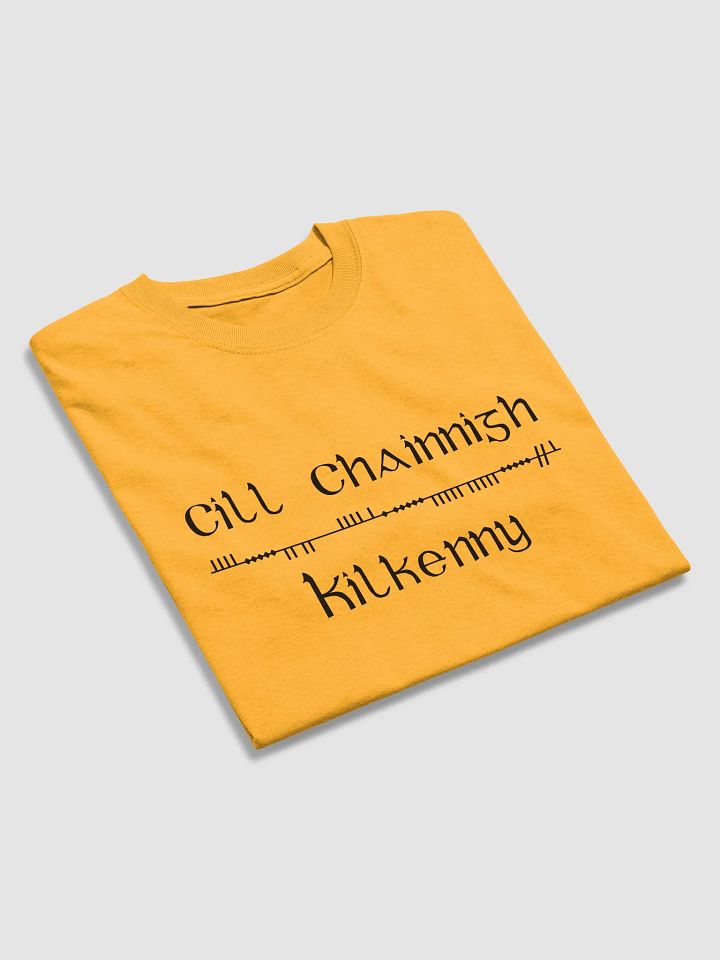 Kilkenny/Cill Chainnigh Scholastic style Ogham amber printed T-shirt product image (2)