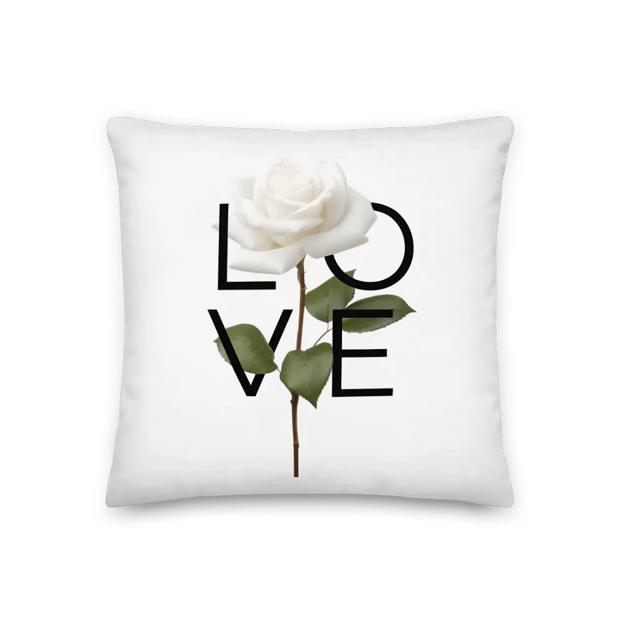 'LOVE' White Rose Decorative Pillow product image (2)