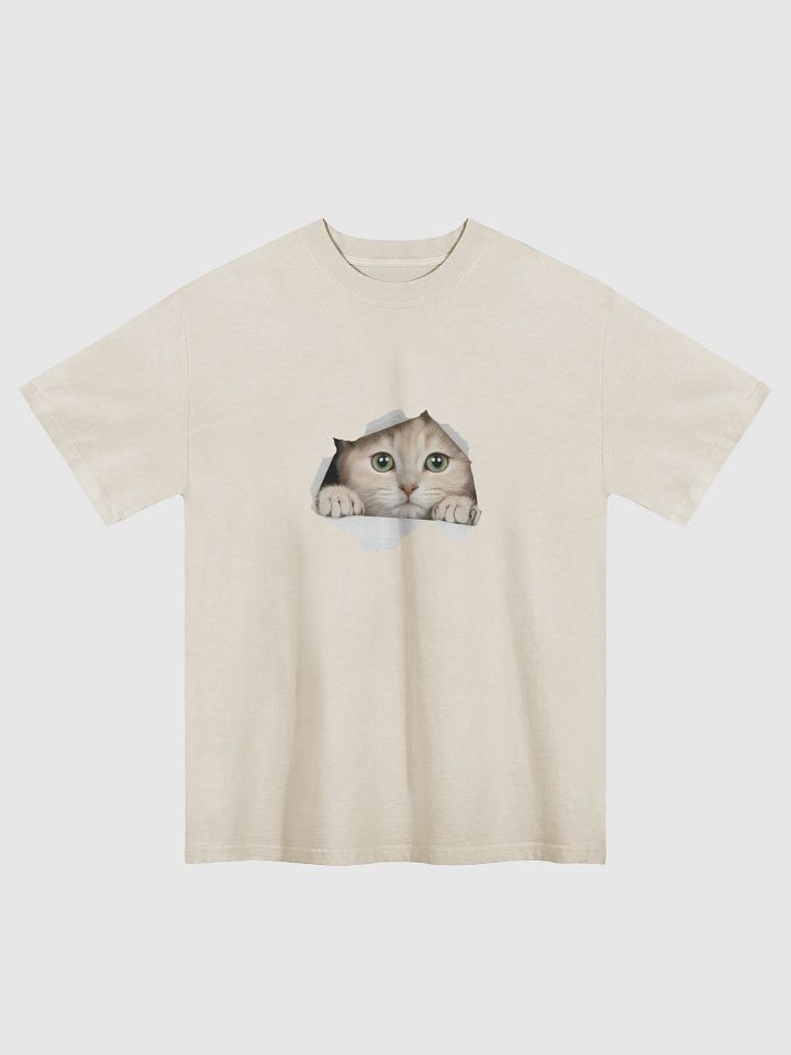 Peekaboo Kitty Oversized Faded T-Shirt product image (1)