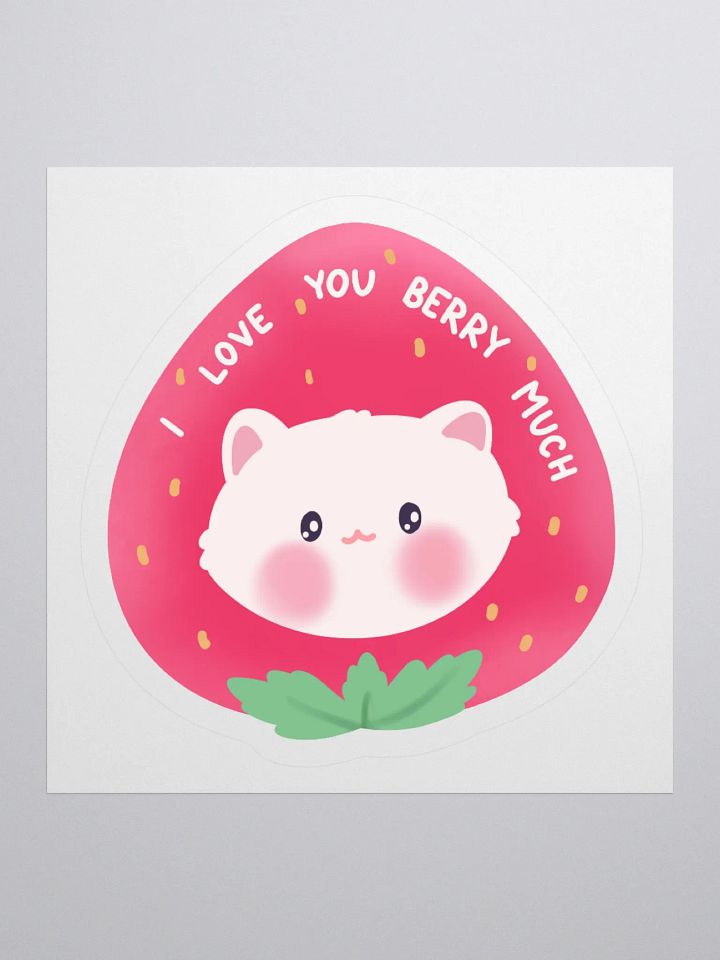 I love you berry much! Cat Vinyl Sticker product image (1)