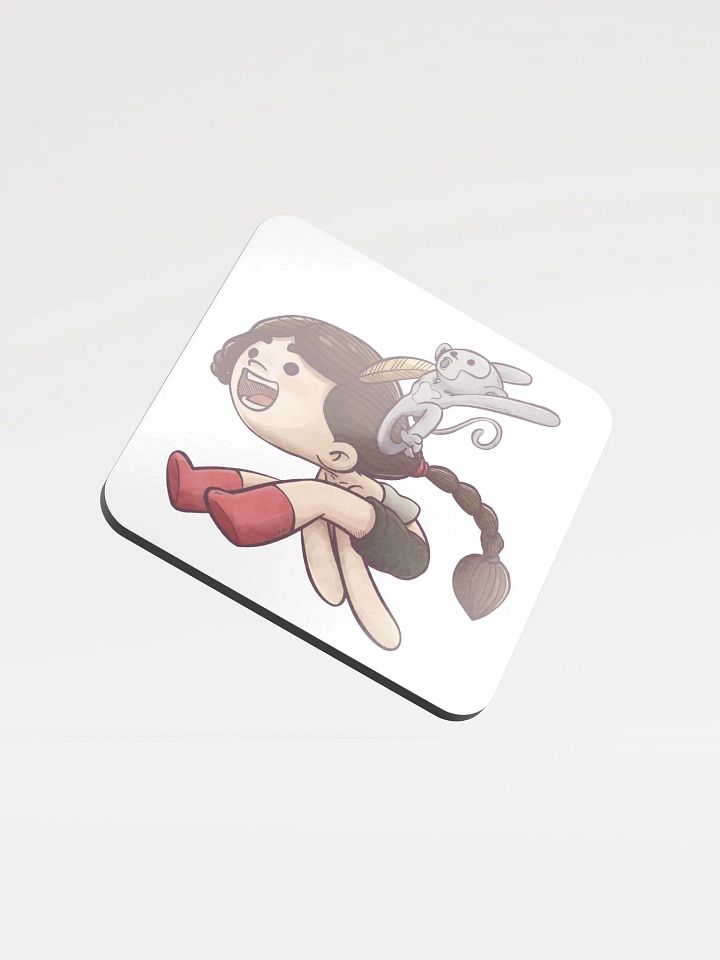 She & Her Pet | Glossed Cork Coaster product image (1)