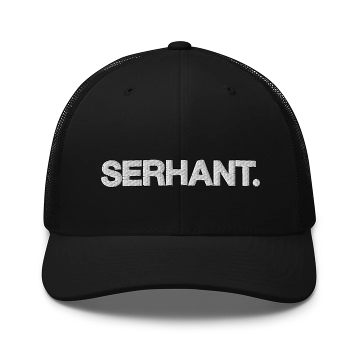 Serhant Trucker Hat - Black with White Embroidery product image (1)