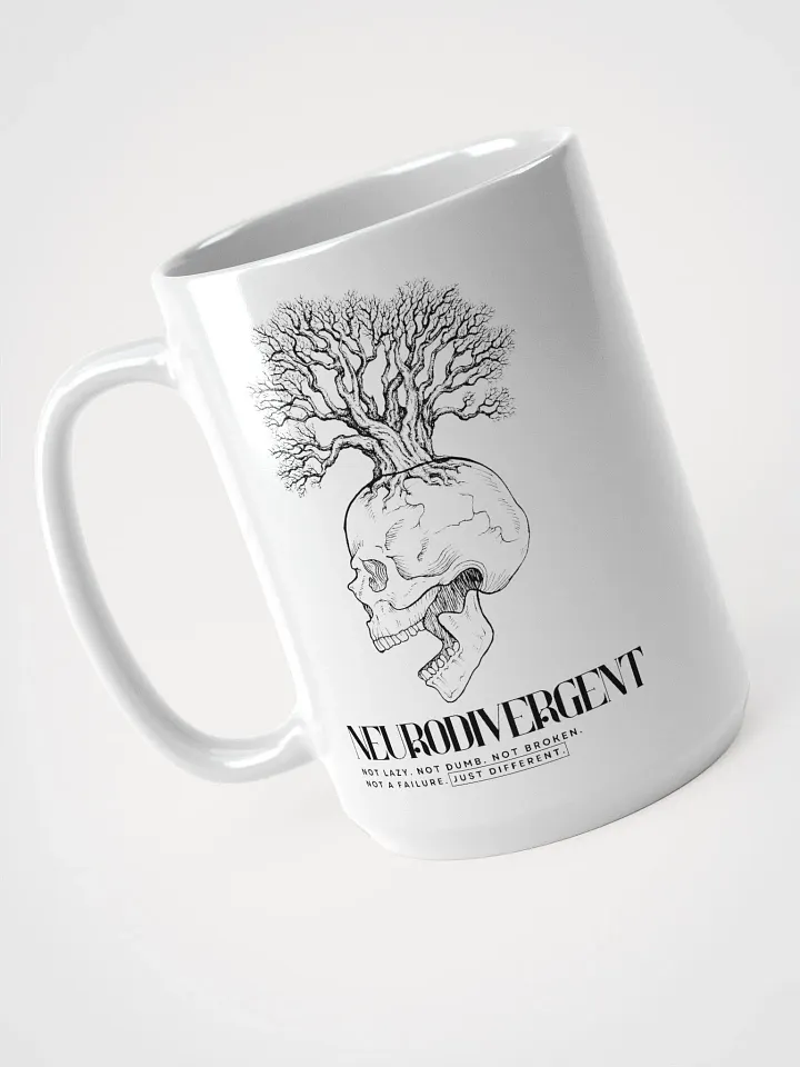 NEURODIVERGENT SKULL white glossy mug product image (1)