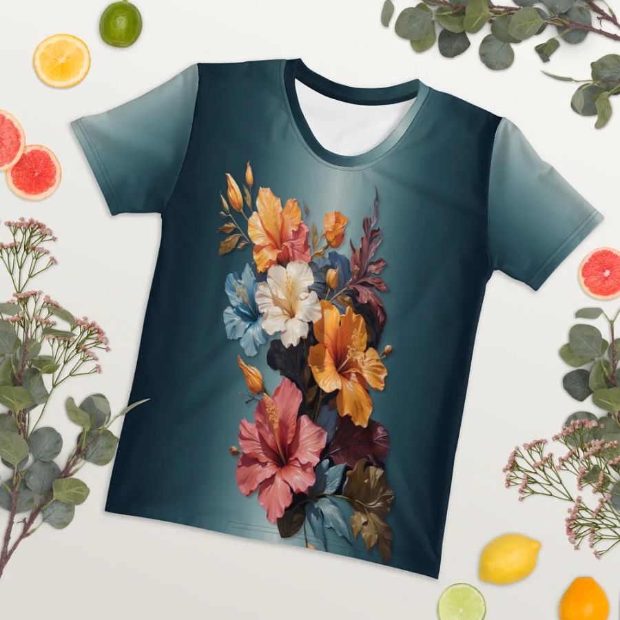Floral Themed All Over Print T-shirt product image (7)