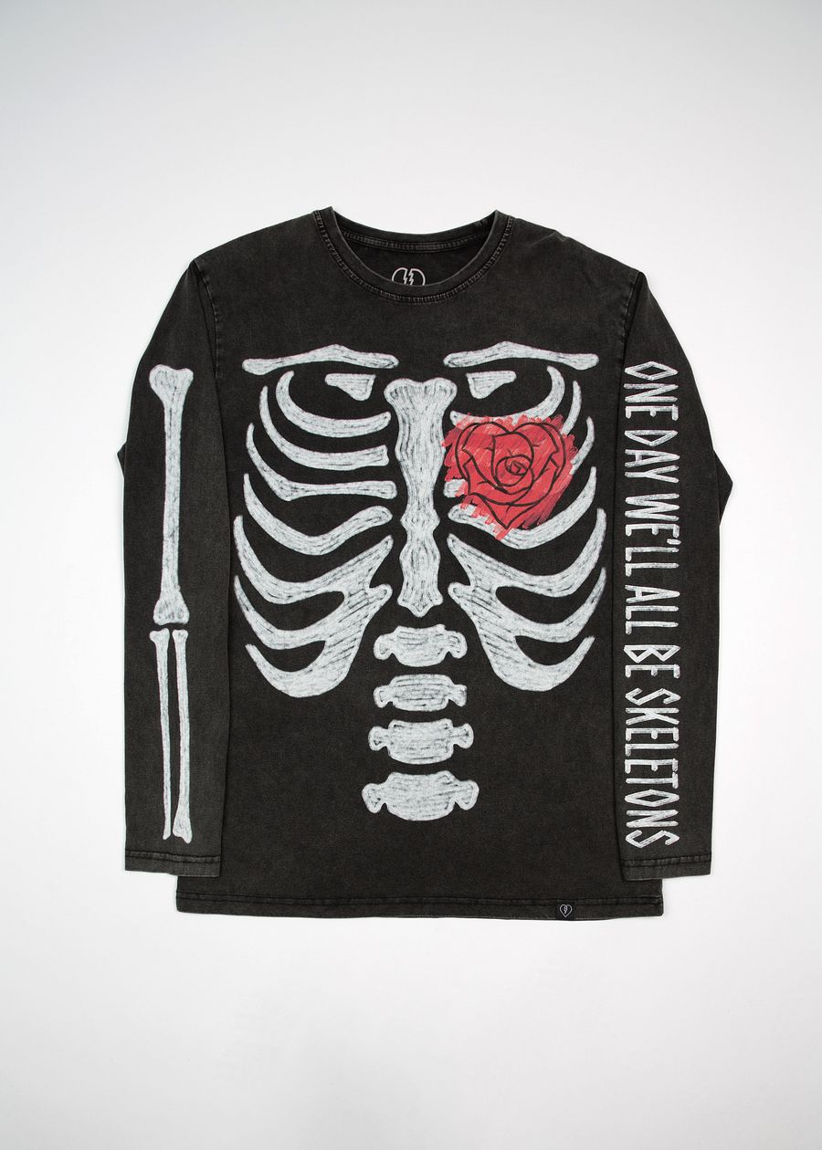 One Day We'll All Be Skeletons Black Long Sleeve Tee product image (3)