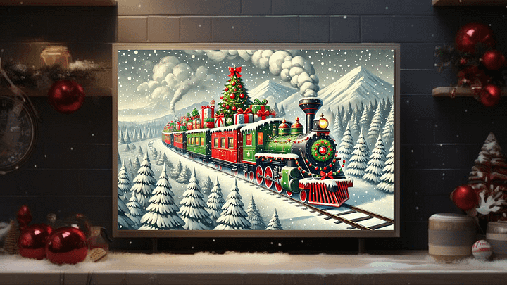 Mesmerizing Christmas Train A Nostalgic Winter Journey - Frame TV VI product image (2)