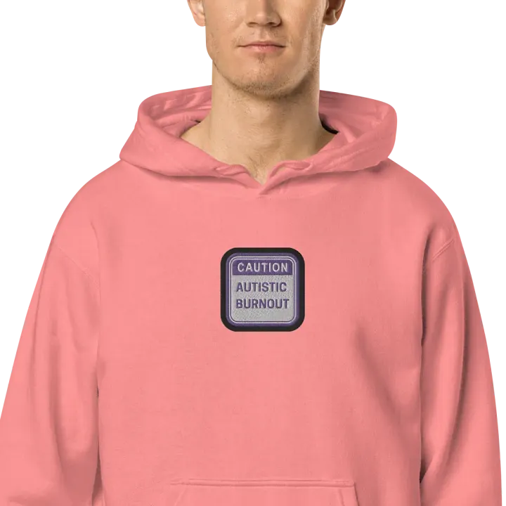 CAUTION: ASD BURNOUT embroidered pigment hoodie (purple bubble design) product image (2)