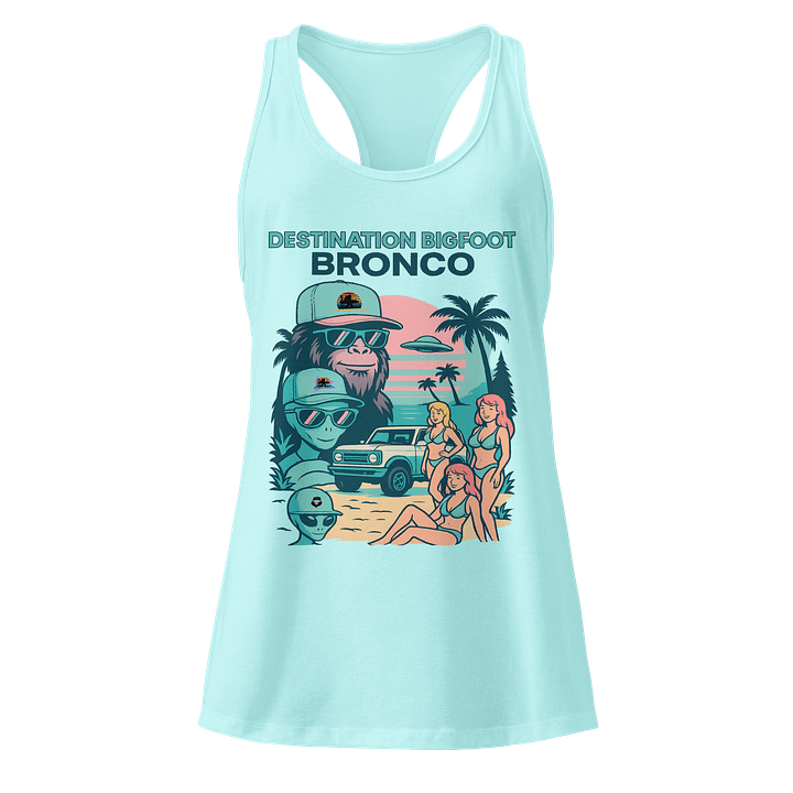 Destination Bigfoot Bronco Best Friend's Next Level Women's Racerback Tank Top (Multi Color Options) product image (5)