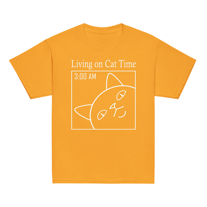 Living on Cat Time - Unisex Youth Heavyweight T-shirt product image (2)