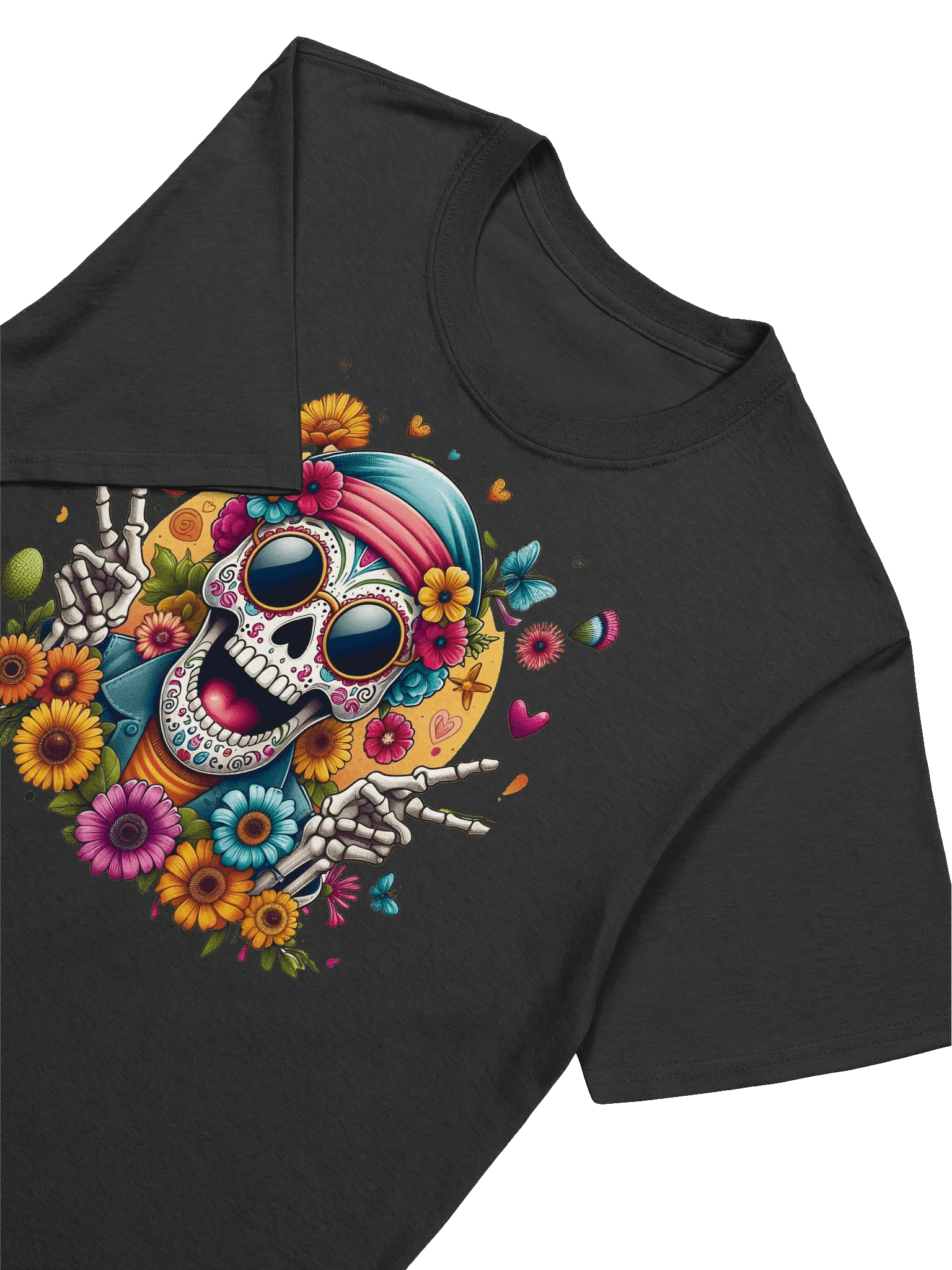 Sugar Skull Art - Petals and Bones - T-Shirt product image (15)