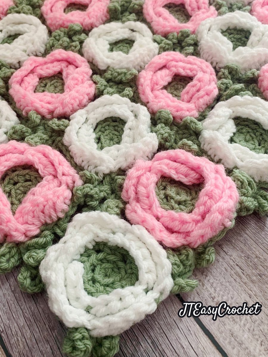 Ranunculus Flower Motif Crochet Blanket Pattern, PDF Instant Download, Cute Home Accent Throw Floral Housewarming Baby Shower Gift product image (6)