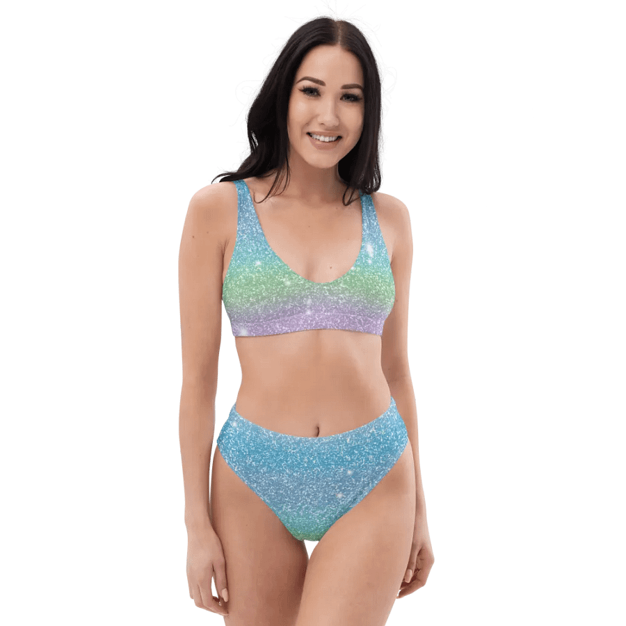 Glitter Unicorn Texture Design High Waisted Bikini (7) product image (5)
