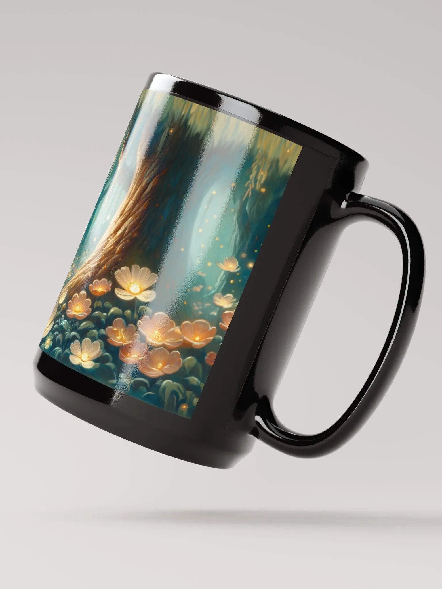 Teal Fairy - Black Glossy Mug 15 oz product image (3)