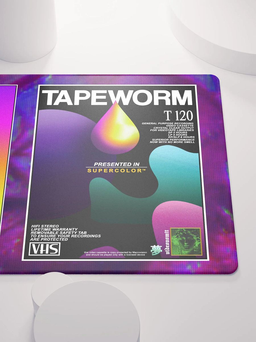 VIDEOVOMIT TAPEWORM VHS GAMING MOUSEPAD product image (9)