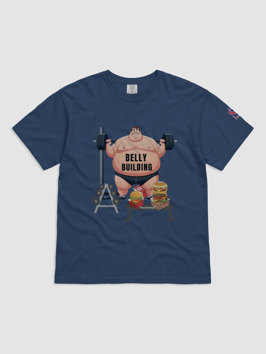 BELLY BUILDING” Funny Gym Parody T-Shirt – Body Positivity & Humor Comfort T-Shirt product image (1)