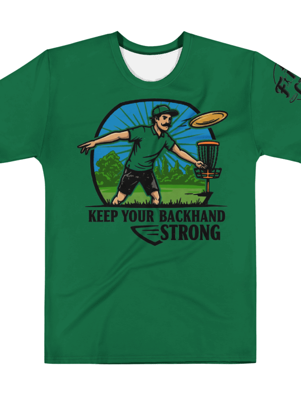 Fancy Lads Men's Green T-Shirt "Keep Your Backhand Strong" product image (1)
