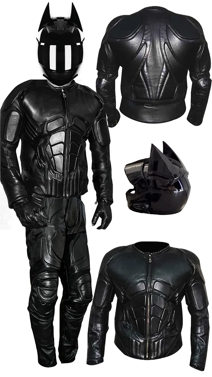 Copy of Batman leather Jacket for motorcycle (armor,suit, gear, protection moto sports equipment ) product image (2)