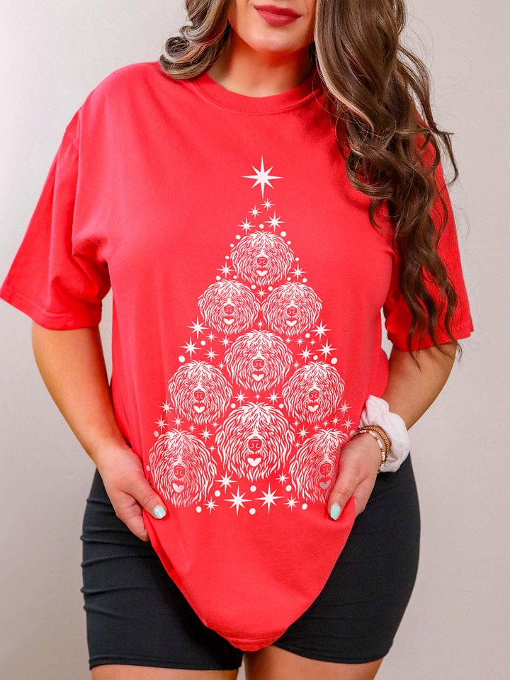 Old English Sheepdog Christmas Tree T-Shirt product image (1)