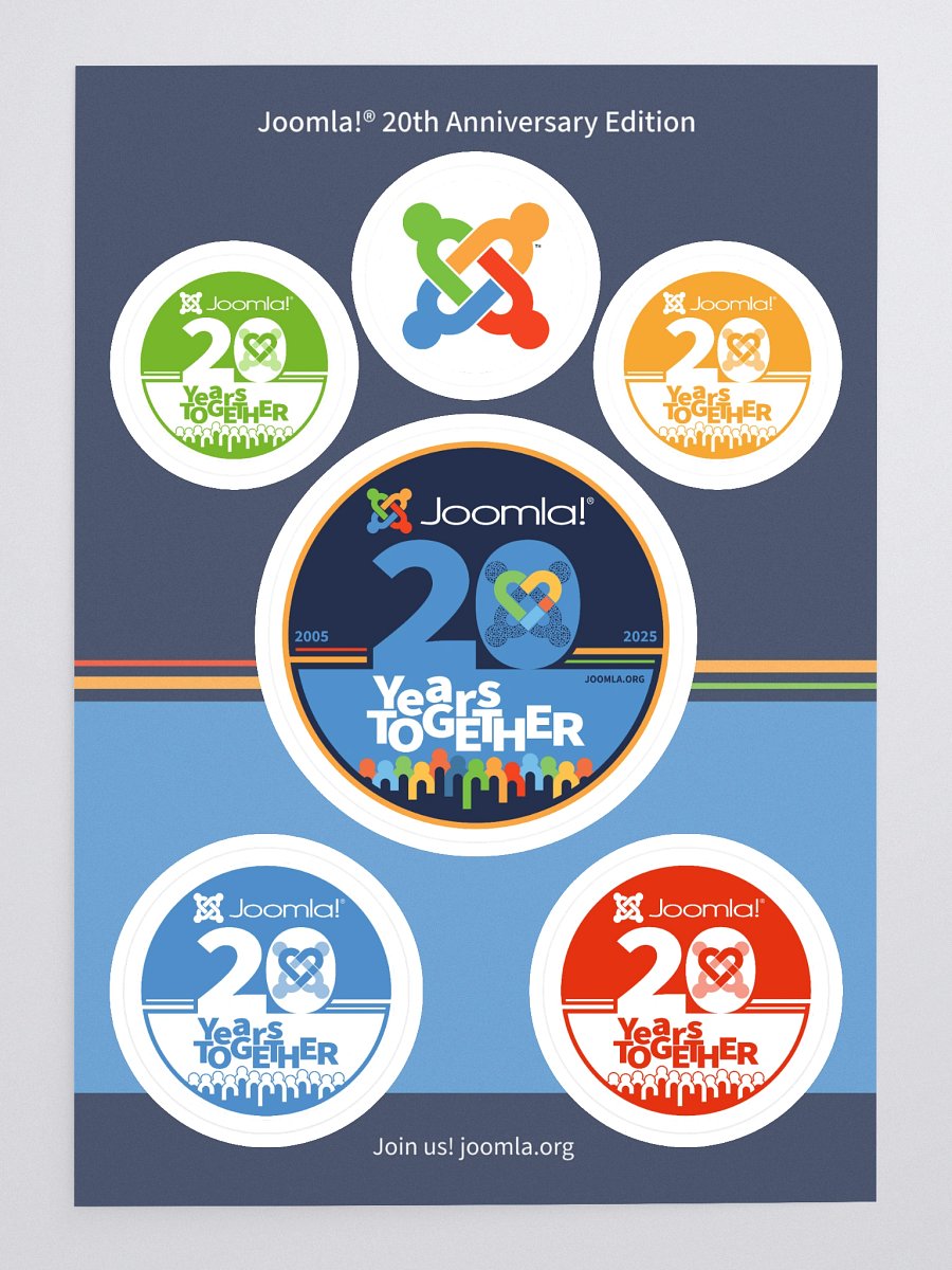 Joomla! 20th Anniversary Edition<br /> — Kiss Cut Sticker Sheet — product image (3)