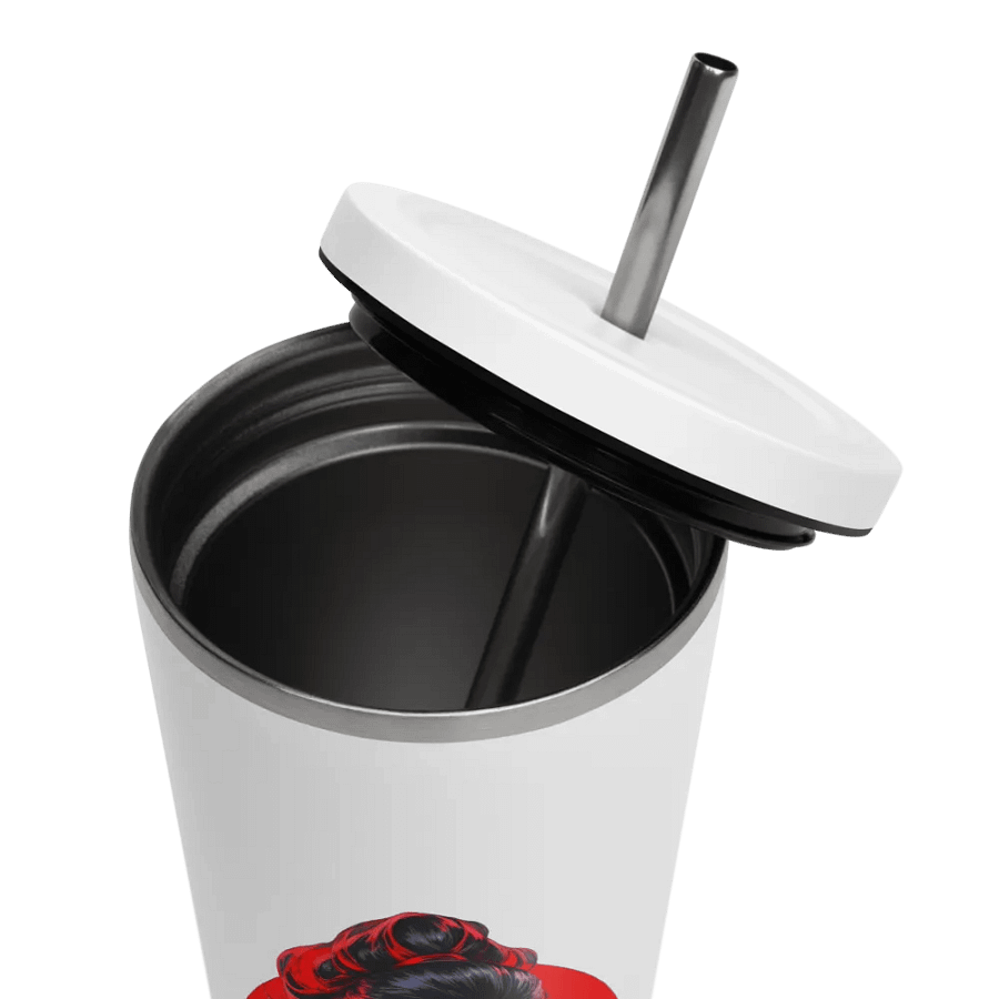 Waifu Boss 20 oz Tumbler Cup - White - Insulated Tumbler with a Straw v2 product image (11)