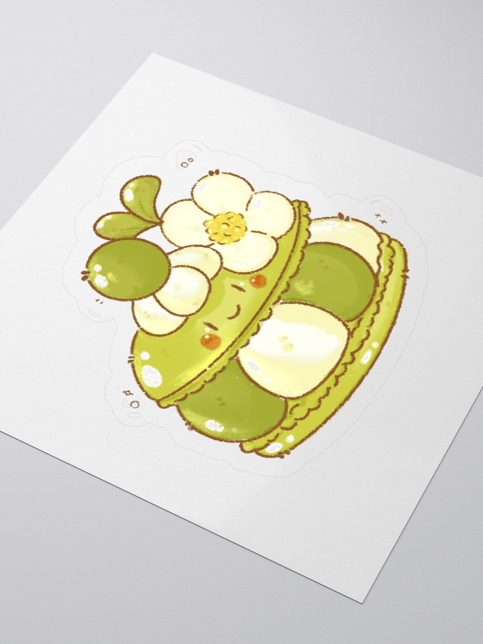 Sweet & Silly – Green Macaron Kiss-Cut Sticker product image (12)