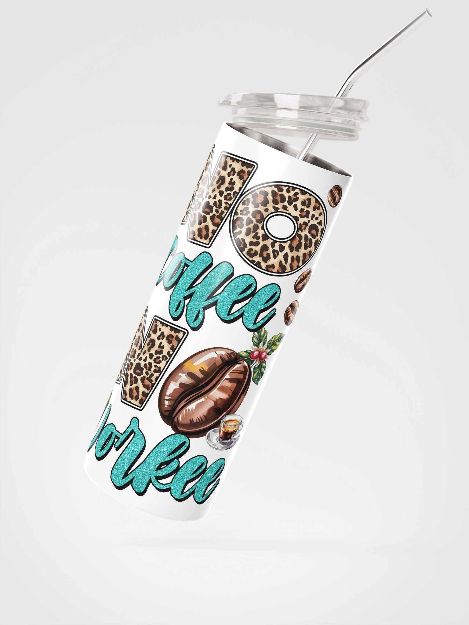 Leopard No Coffee No Workee Tumbler product image (7)