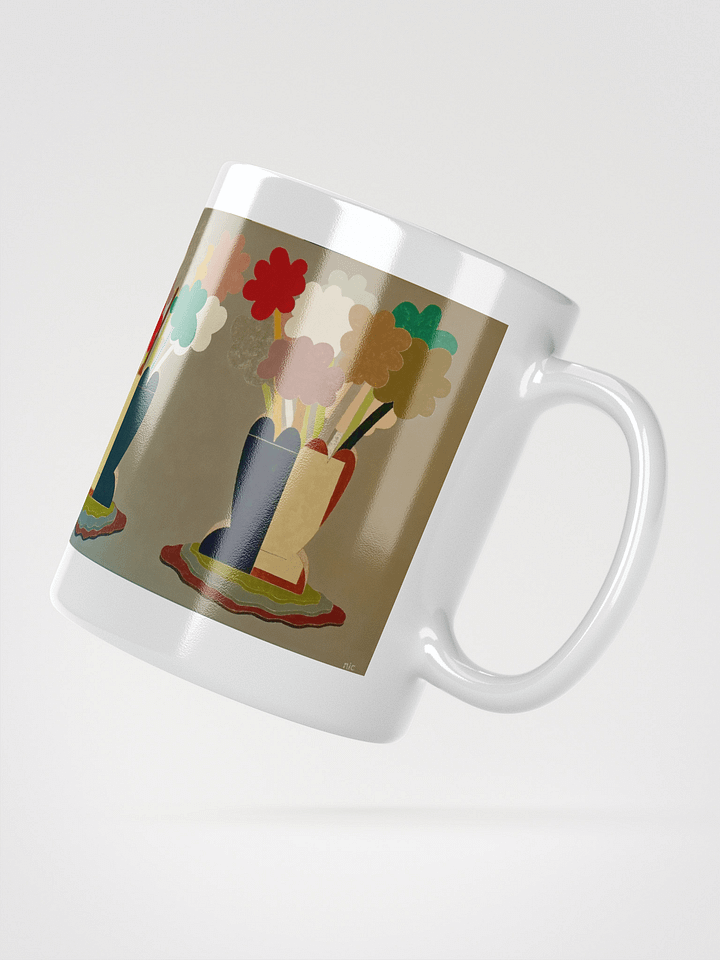 Two Flowers on White Glossy Mug product image (2)