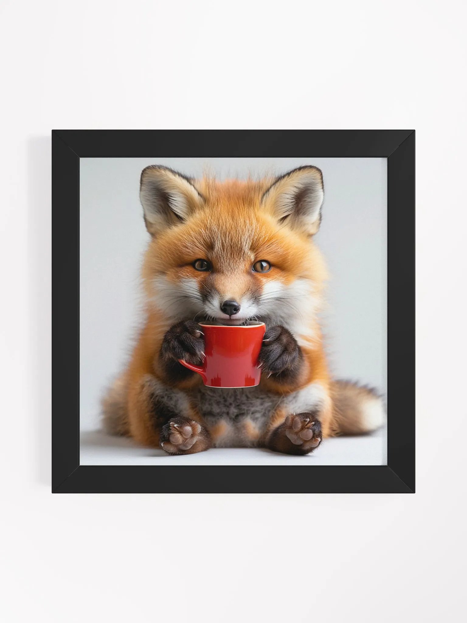 Coffee Lover Cute Baby Fox Art product image (1)