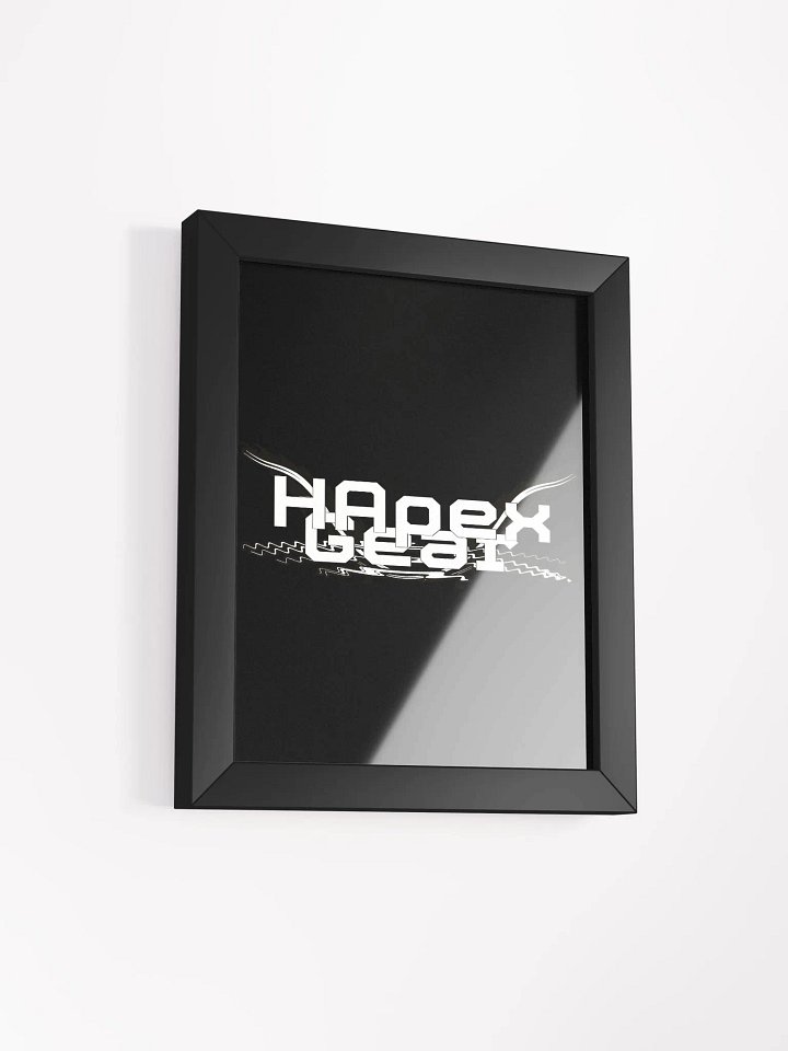Framed - Black - High-Quality Matte Poster - Embroidered - White HApex Gear White Logo product image (2)