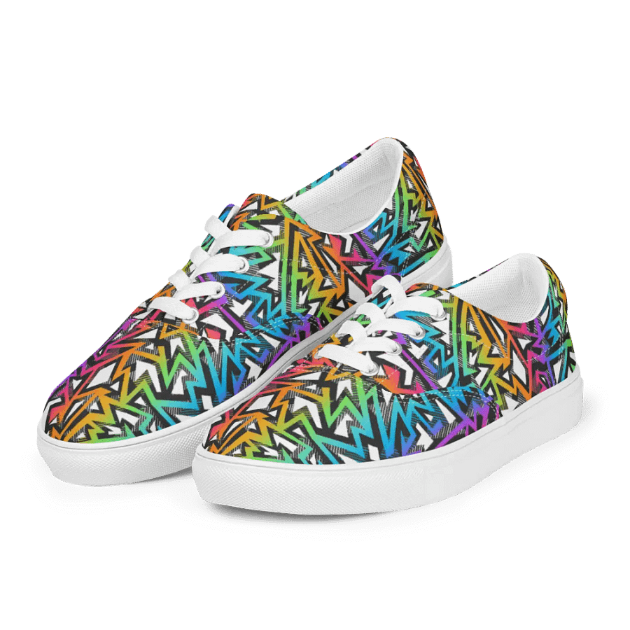 Rainbow Sparkle | Men's Lace-Up Canvas Shoes product image (8)