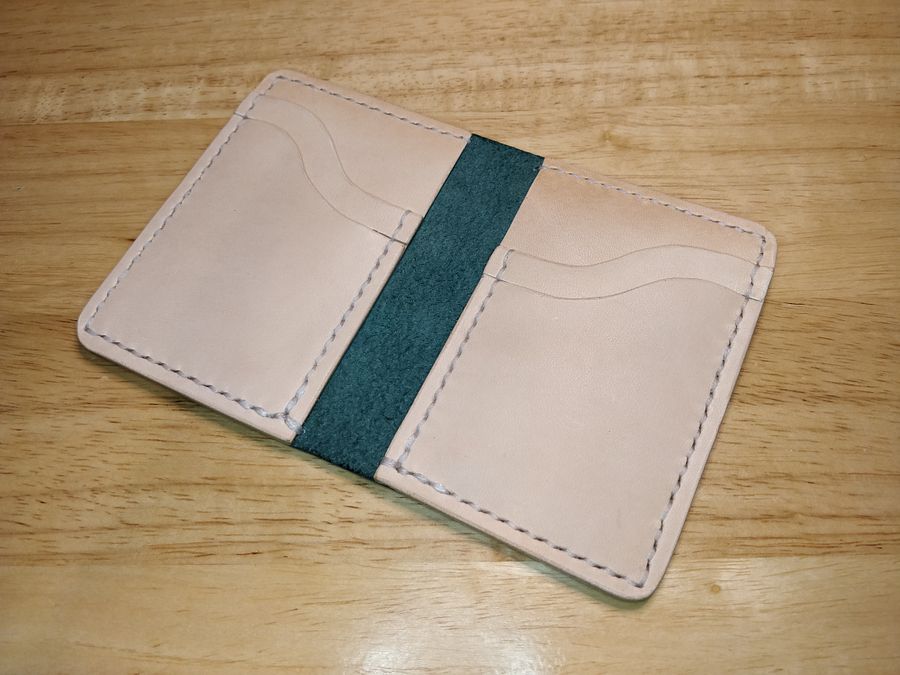Full Grain Card Holder in Italian Turquoise Pull Up Leather V2.0 #0B product image (3)