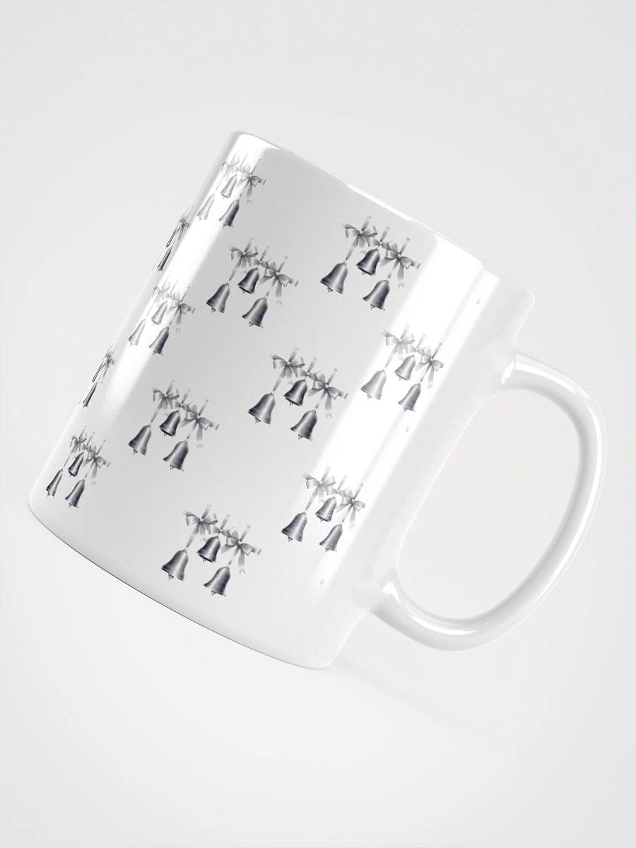 Silver Sleigh Bells Pattern Design White Mug product image (12)