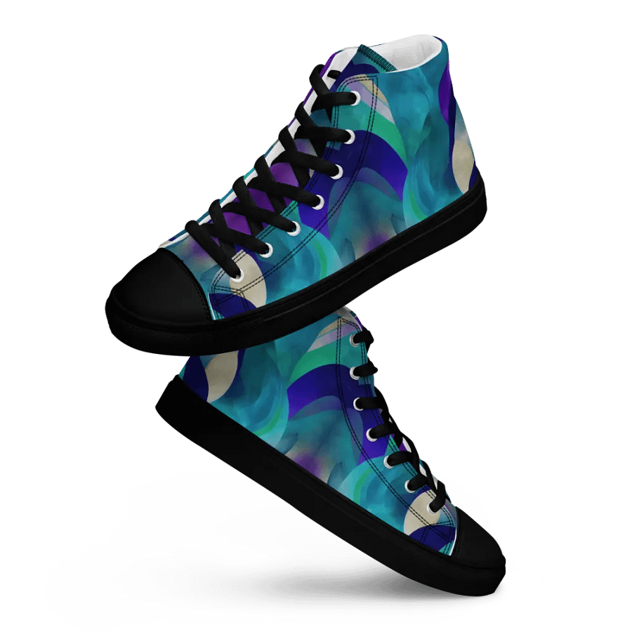 Ethereal Waves Men's High Top Canvas Shoes product image (8)