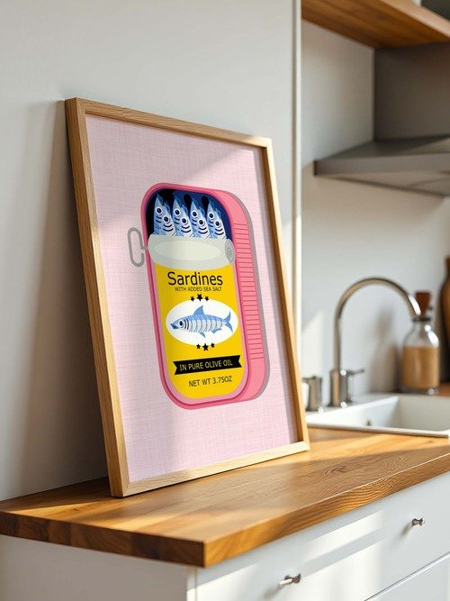 Sardine Wall Art Sardines Print Sardine Tin Vintage Poster Retro Fish Print product image (9)