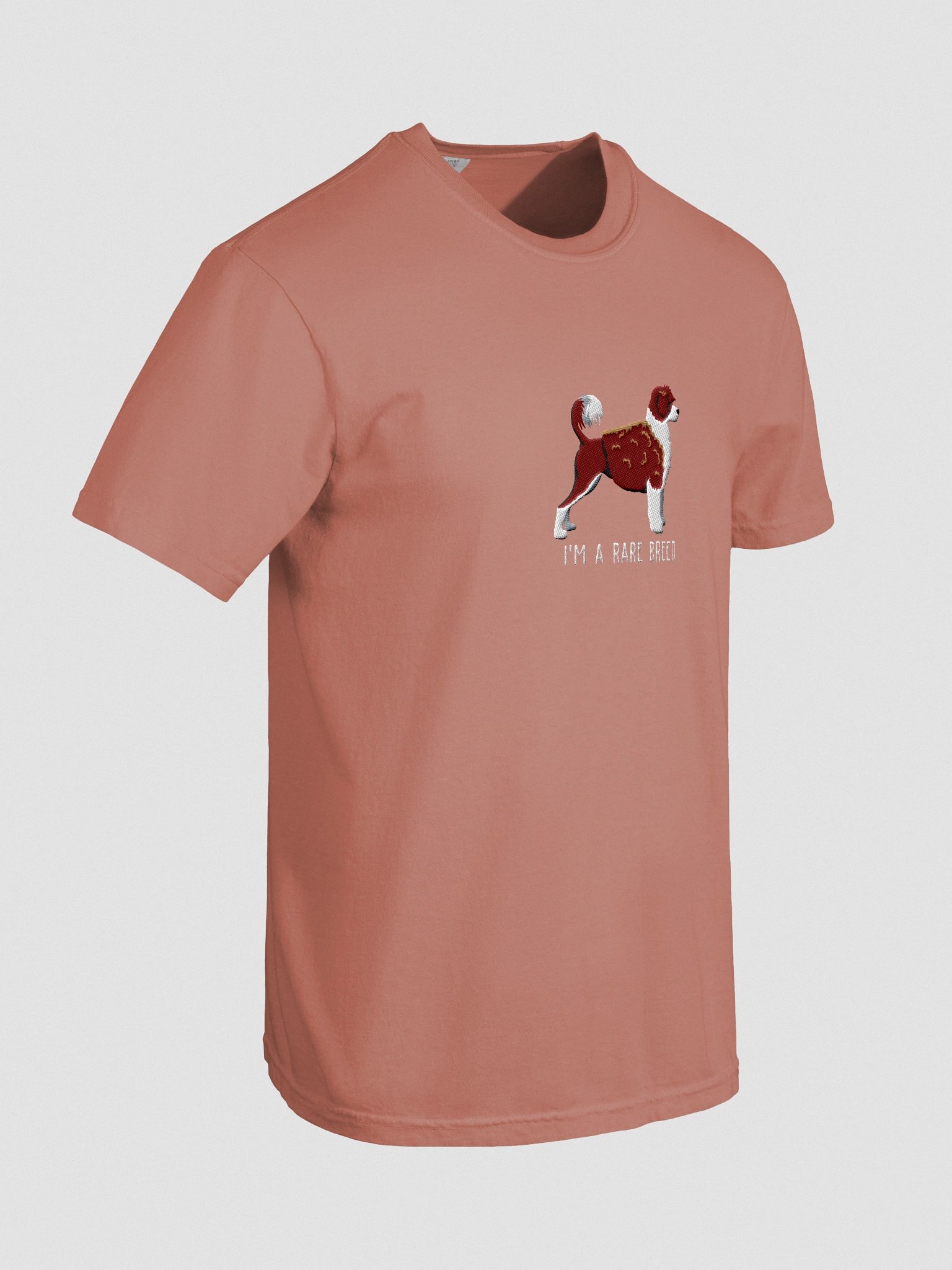 I'm a Rare Breed T-Shirt(Embroidered) of a Portuguese Water Dog(Chocolate & White) product image (11)
