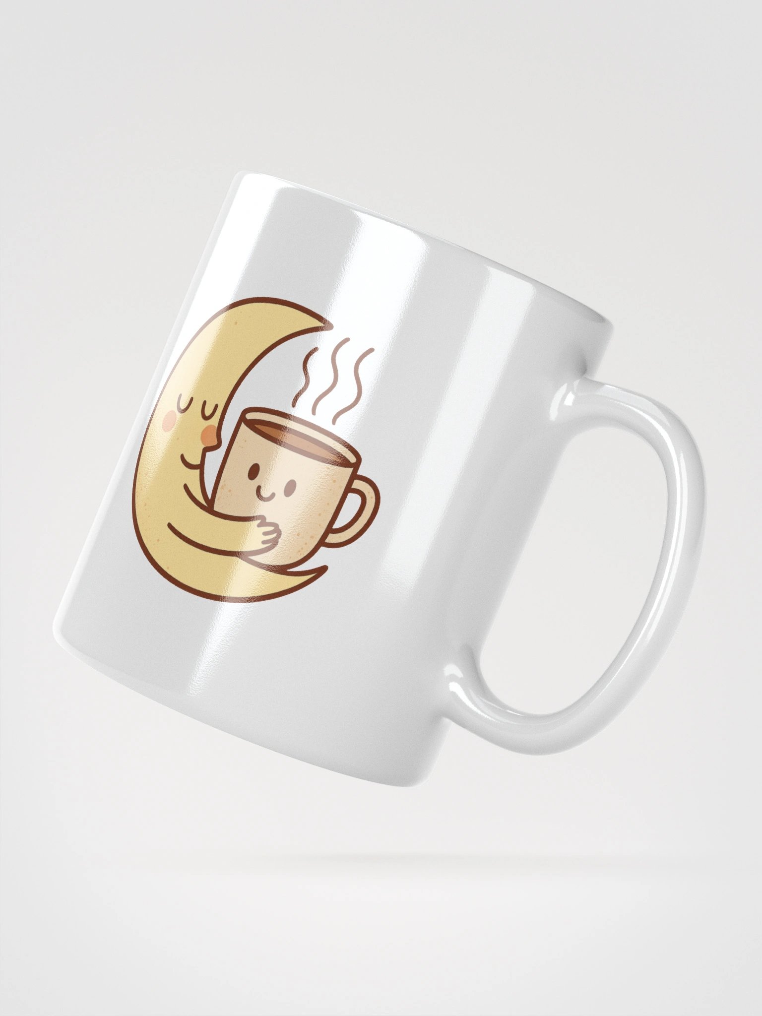 Moon and Coffee White Glossy Mug product image (5)