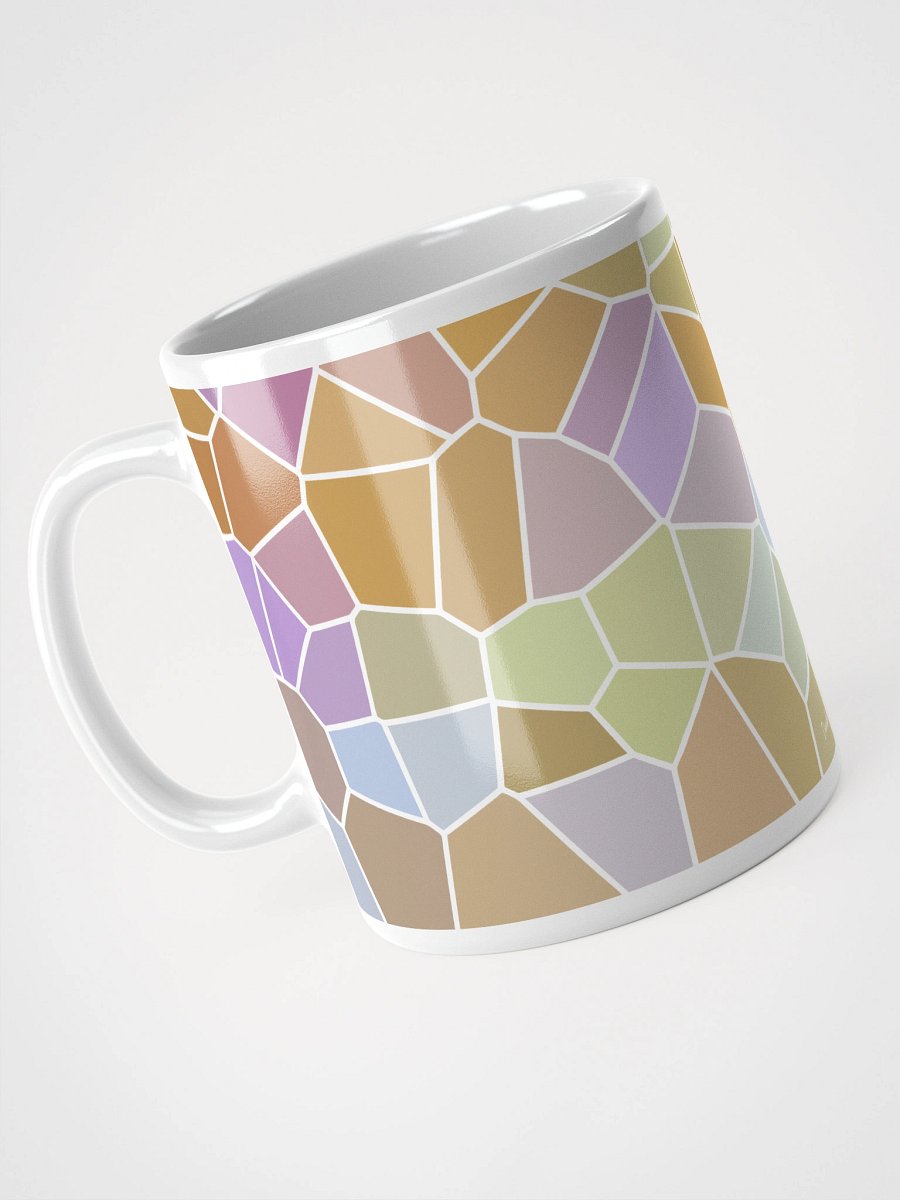 Mug Blanc Mozaïque Fresco - Design Géométrique Rétro Chic - Cadeau Déco product image (3)