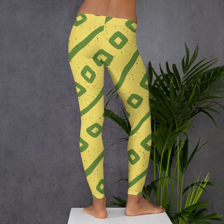 Geometric Green Squares All-Over Leggings product image (6)