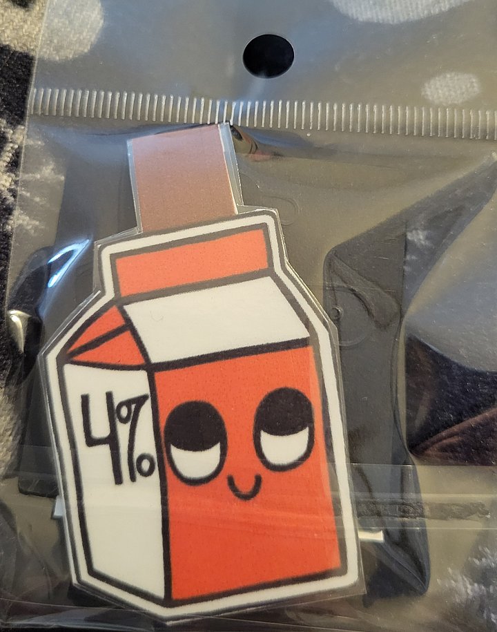 Cute Cartoon Milk Carton Character Magnetic Laminated Bookmark for Foodies product image (1)