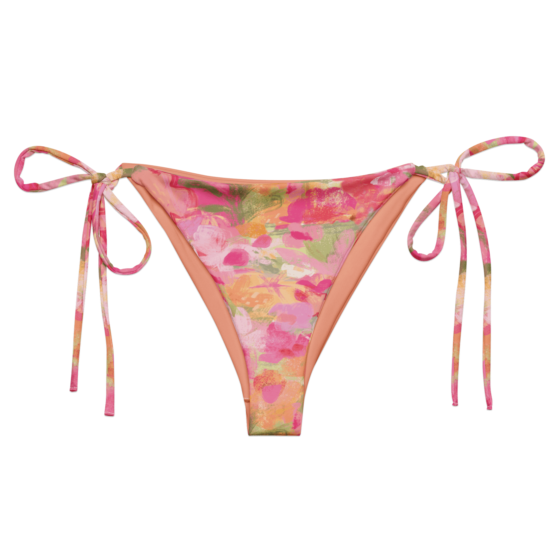 Recycled Triangle Bikini Bottom "Sweet Pastel Florals of Spring" product image (3)