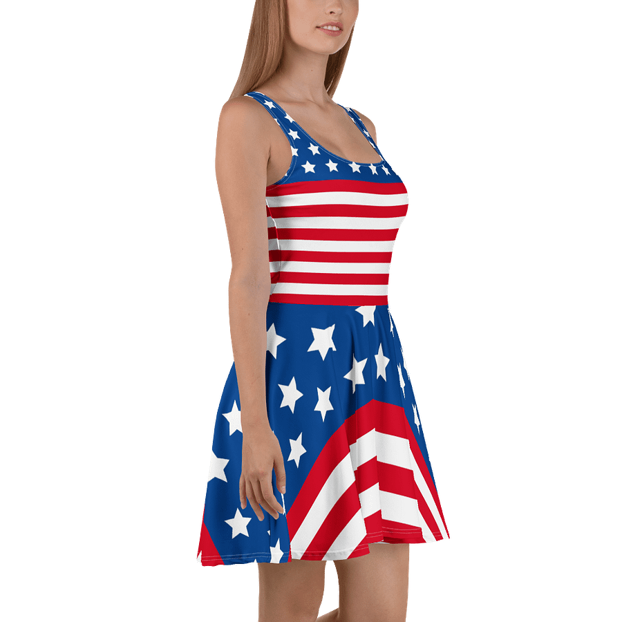 Patriotic American Flag Skater Dress - All-Over Print Design product image (3)