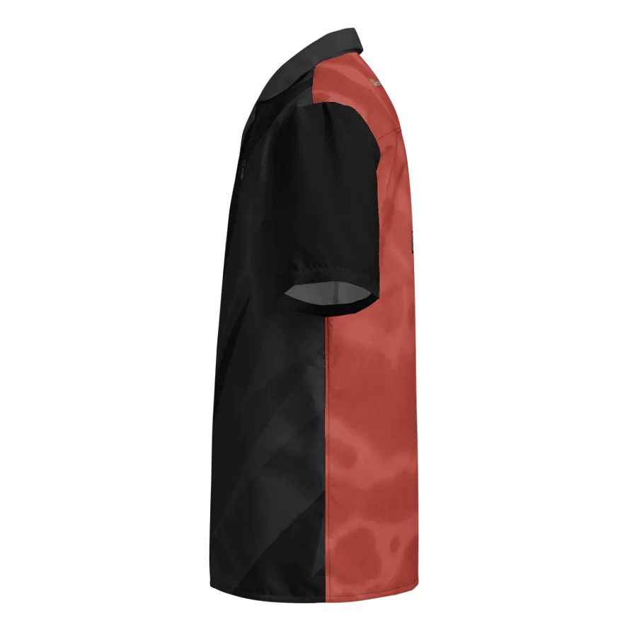 Two Tone Black and Red Blessed by God Button-up Shirt product image (4)