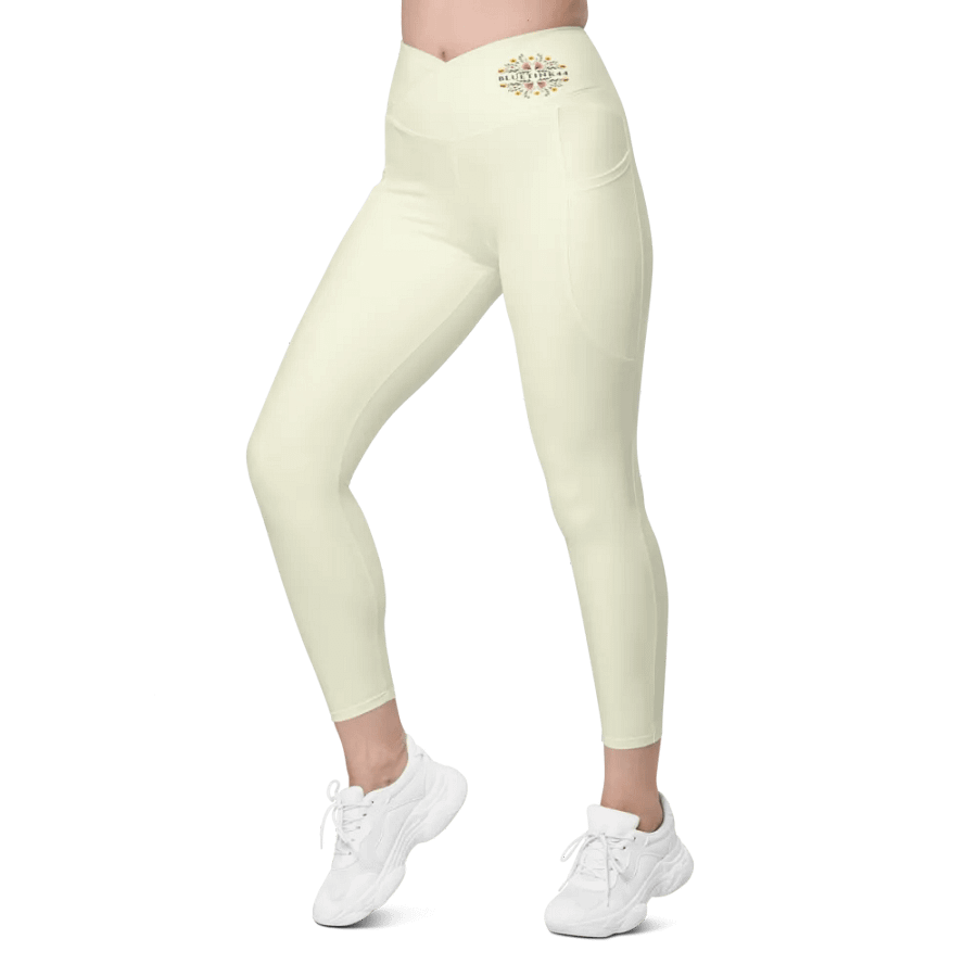 Sun-Kissed BlueTink Crossover Leggings with Pockets product image (6)