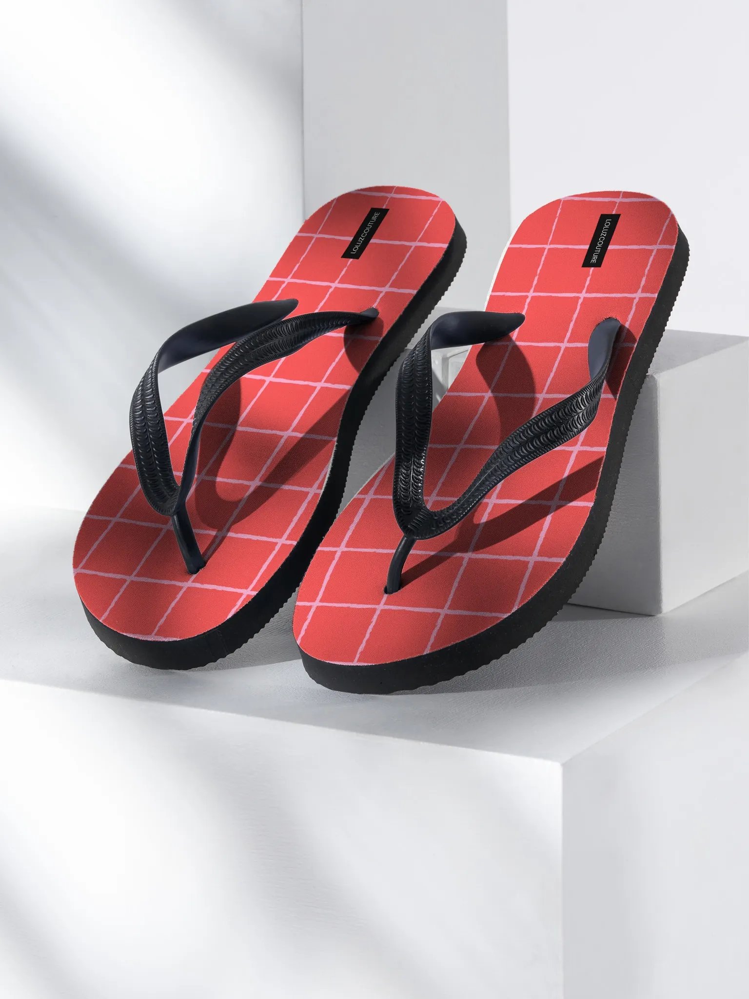 Red Gridlock Flip-Flops product image (1)