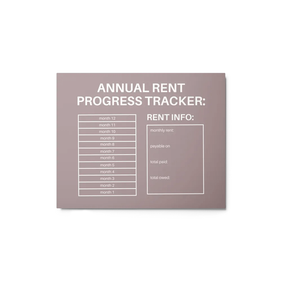 ANNUAL RENT TRACKER (white design 15) product image (1)